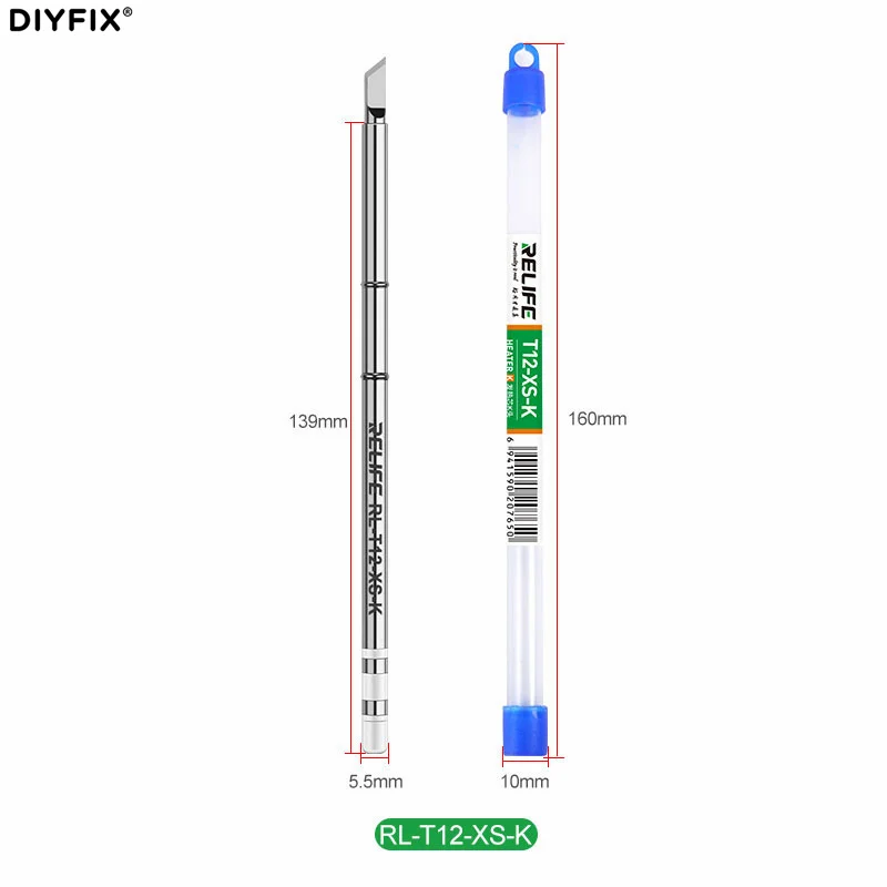 Relife RL-T12-XS-I/J/K/SK Integrated Welding Head-Heating Core For T12 Series Soldering Station Soldering Iron Tip Replacement