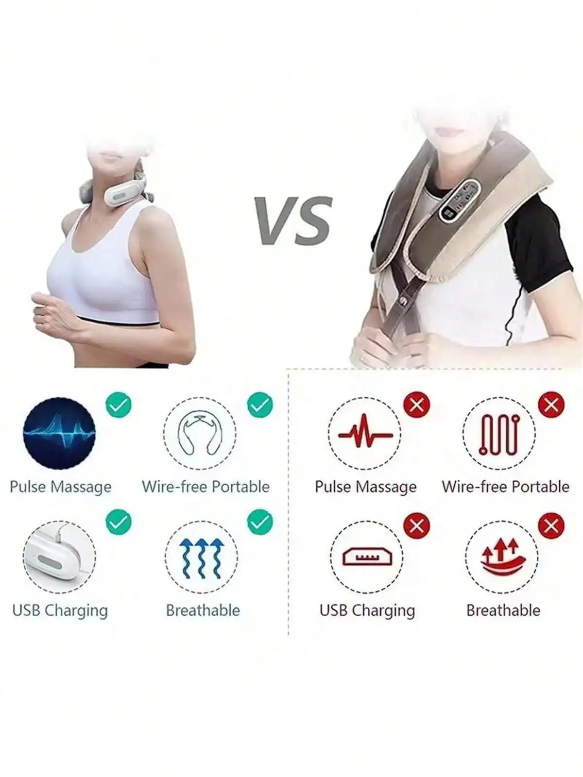 2026 1 قطعة مدلك كهربائي محمول للرقبة، مدلك عنق الرحم الذكي - تخفيف الرقبة والكتف قابل لإعادة الشحن