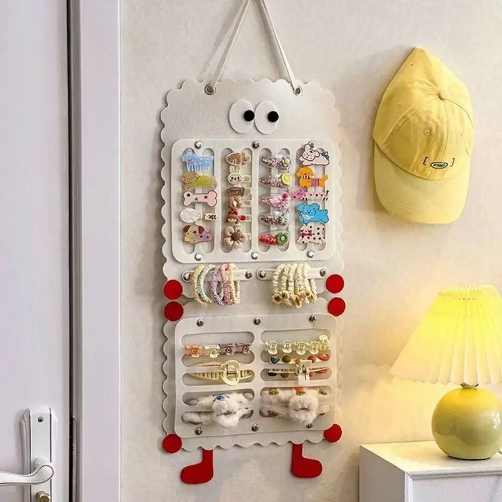 Felt Hair Clip Storage Bag Large Capacity Cartoon Hair Accessory Display Rack Detachable Wall-mounted Hanging Bag