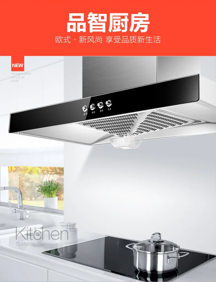 110V/220V Small Size Apartment Kitchen Exhaust Hood - Top Suction Range Hood 60/70/75 cm Size AI