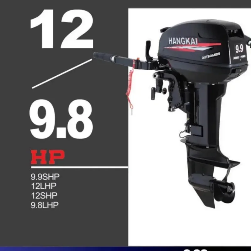 9.9HP 2 Stroke Outboard Boat Motors 246cc Tiller Control Short and Long Shaft Engine CDI Ignition System Water Cooling System