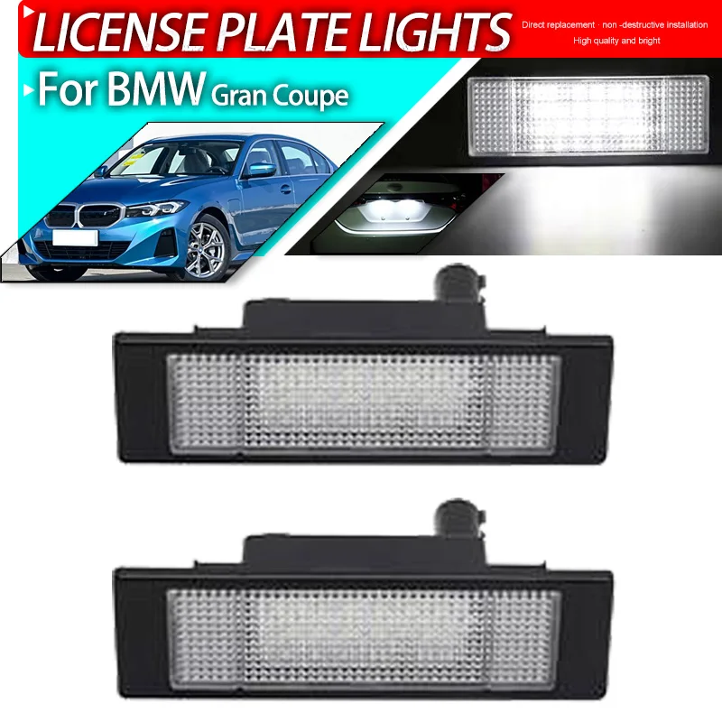 

2Pcs Car LED Lamp Number License Plate Lights For BMW i3 I01 2010-2020 Gran Coupe 2018-2020 F12 F13 X2 F39 X3 X4 M F97 F98 G02