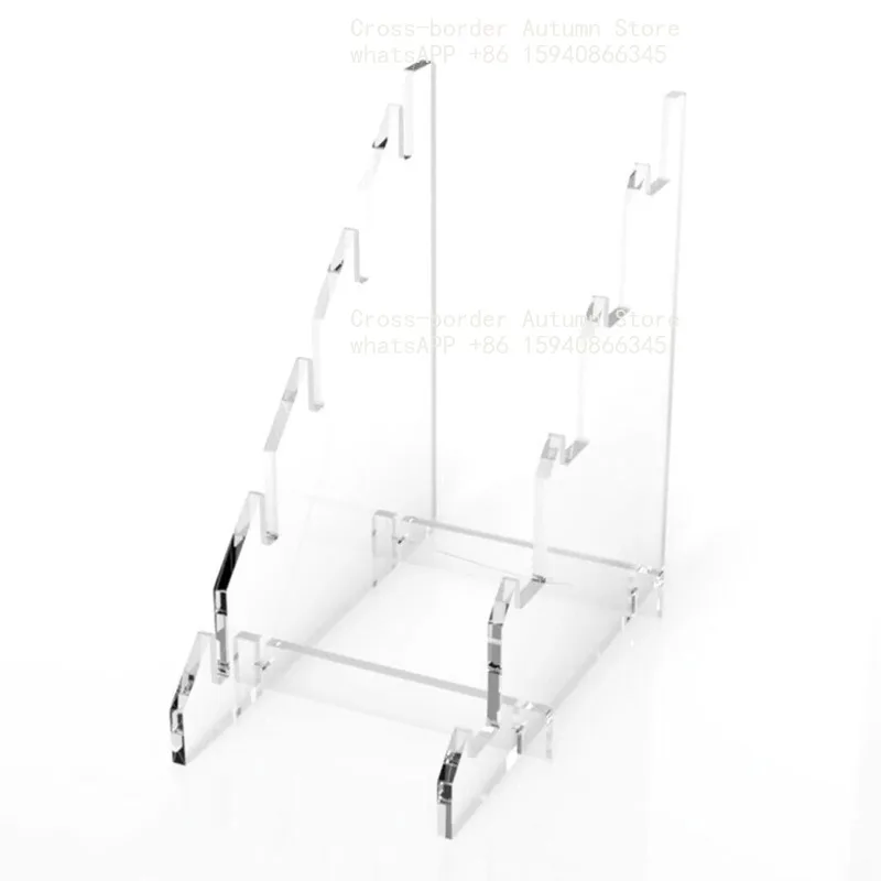 5-Slot Knives Display Stand For Acrylic Transparent Knives Tool Storage Rack Stair Style Display Stand view 3