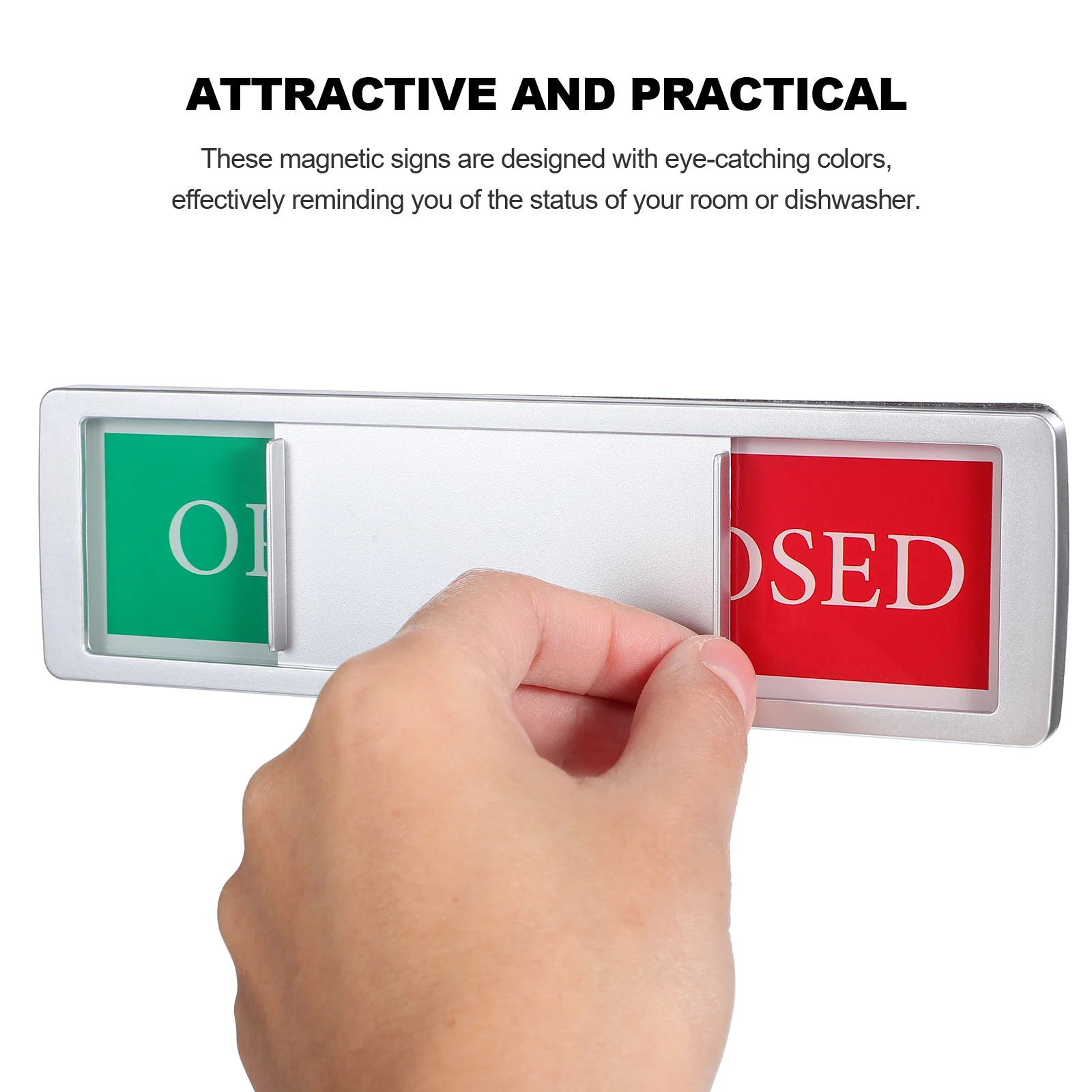 

2Pcs Dishwasher Magnet Sign Sliding Open Closed Indicator Home Office Decor Easy Install Large Clear Display Open Close Sign