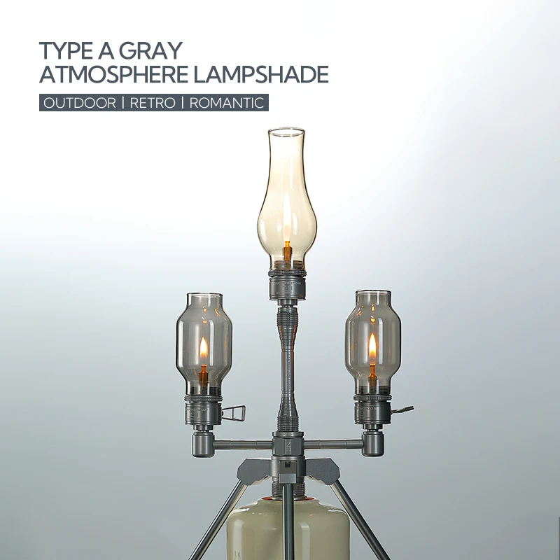 T-1-BH ارتفاع درجة الحرارة التخييم الزجاج مصباح دائم التخييم ضوء فانوس الغاز الظل الزجاج الشفاف الغاز غطاء مصباح خارجي