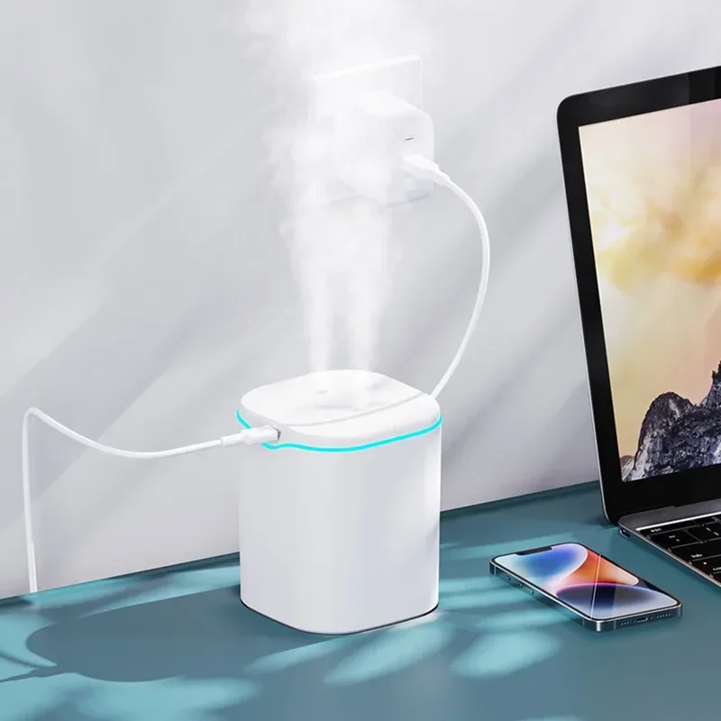 

Ultrasonic Humidifier USB Cool Mist 2000ml H20 Air Humidificador for Home Office & Bedroom Humidifiers with Color Night Light