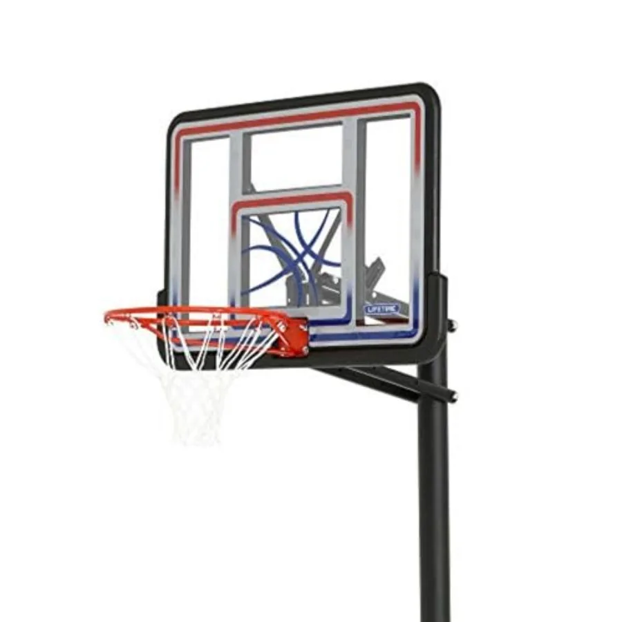 1008 verstelbare inbouw basketbalring met 44 inch bord voor gebruik op de binnenkant Rood Wit Blauw Kleur In hoogte verstelbaar Desi