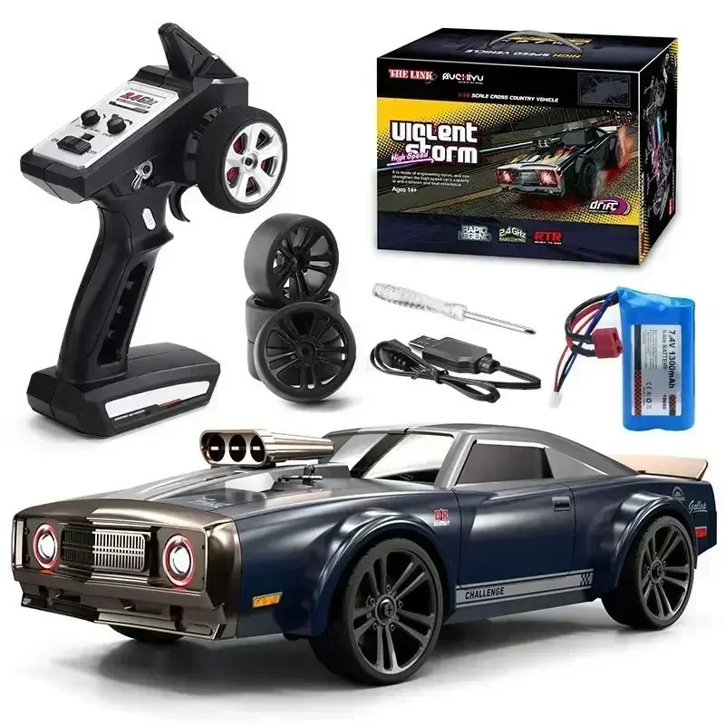 

1:16 Rc Car 35km/h 4wd With Led Light Remote Control Cars Model Scy-16303 High Speed Retro Racing Muscle Car Scy16303