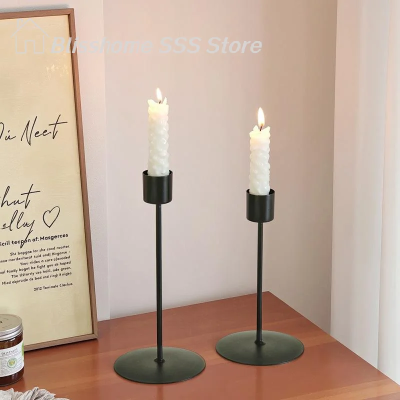 【S】Improved European Style Metal Candle Support Stands Simple Golden Wedding Decoration Bar Party Living Room Decor