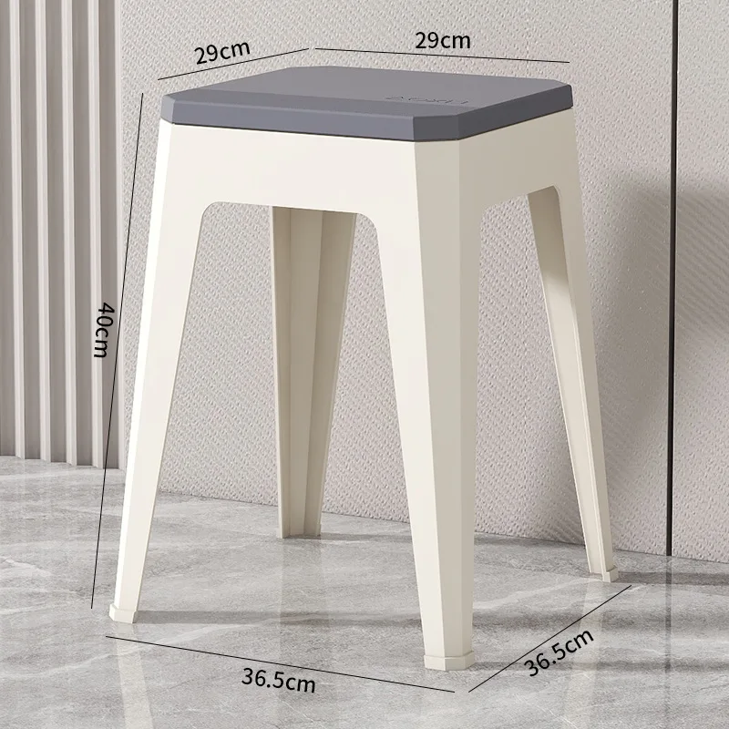 D70 Thickened plastic stool home dining table square stool modern simple durable chair