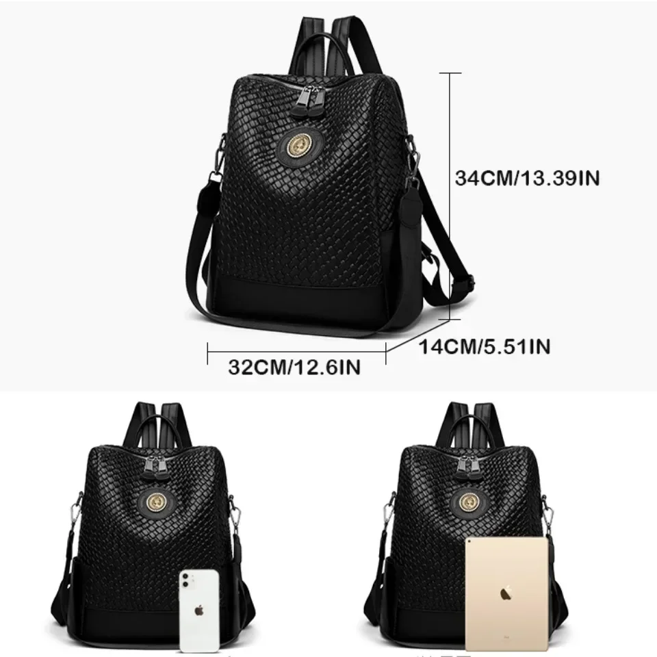 Anti-theft Multifunctional Travel Backpack Luxury Women\'s Designer Brand Backpack Large Capacity High Quality Leather Rucksack