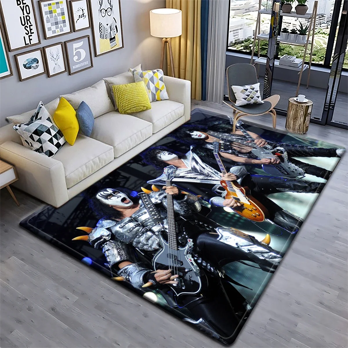 Kiss Band Carpet Kids Carpets Living Room Tea Table Mats Bedroom Rug Washable Floor Mats Household Area Mat Rug