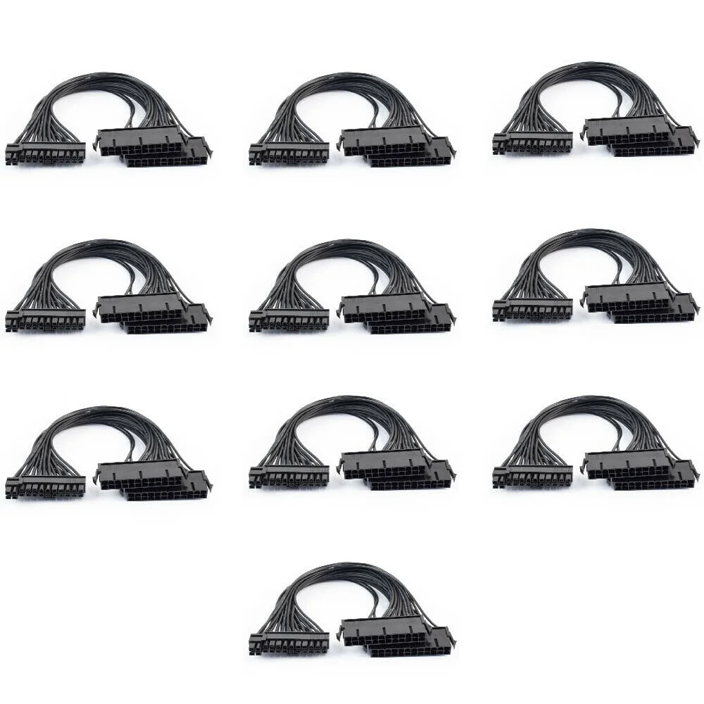 

10-Pack 24Pin Dual PSU ATX Sync Power Supply Adapter Cable for Ether Mining 30cm