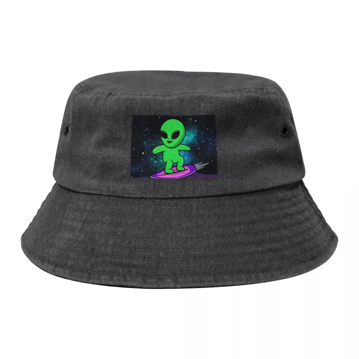 

Surfing Alien: Galactic Glide Bucket Hat fashionable New In The Hat Anime Men's Women's