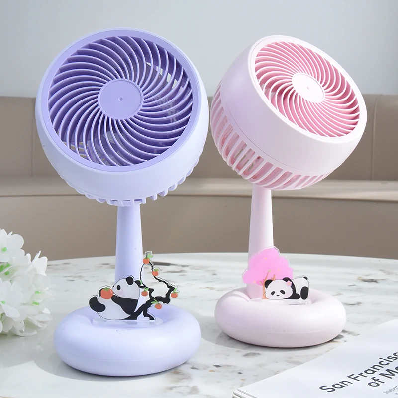 

Three-Dimensional Panda Cute Style Desktop Fan, Three-Speed Strong Wind Adjustable Angle Travel Portable