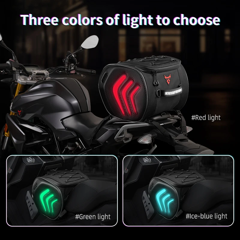 Waterproof Motorcycle Rear Seat Bag Motoboy Backpack With Led Light Water Proof Helmets Motorcycle Helmet Backpack