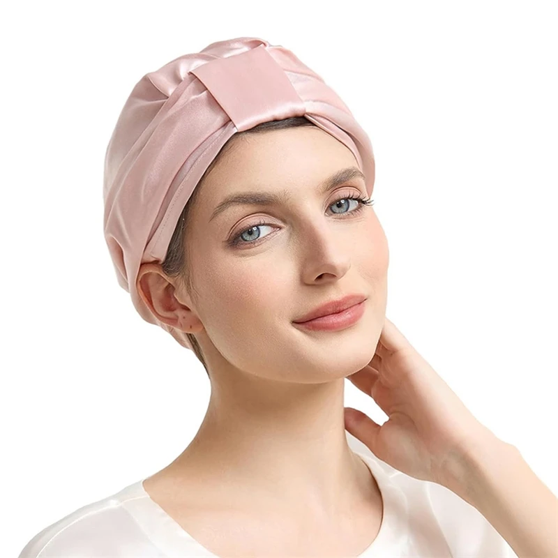 

Двухслойная 100-процентная квадратная шапочка из шелковицы для сна, чепчик для волос для женщин и подростков, ночной уход за волосами, душ, подарок для путешествий