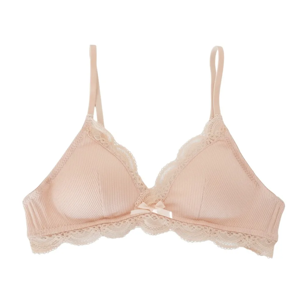 بسيطة حلوة لاسلكية عميق الخامس الصدرية المضادة للترهل للصدمات مقوس دانتيل الصدرية رقيقة النمط الفرنسي دفع ما يصل الصدرية الفتيات