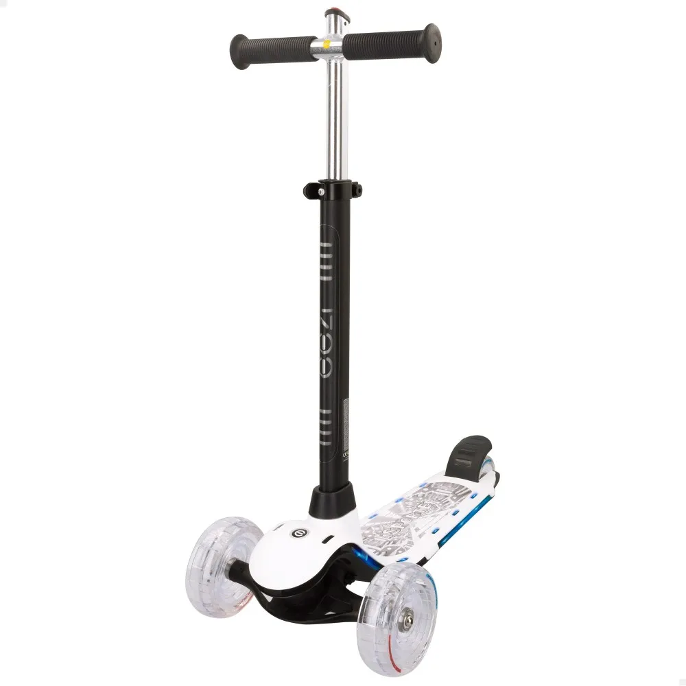 3 Wheel white scooter c/Ezi customizable multicolor lights