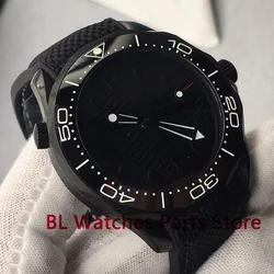 BLIGER 41mm Sterile Black Dress 24 Jewels Automatic Men Watch NH35A MIYOTA 8215 Screw Crown Rubber Band Luminous Dial