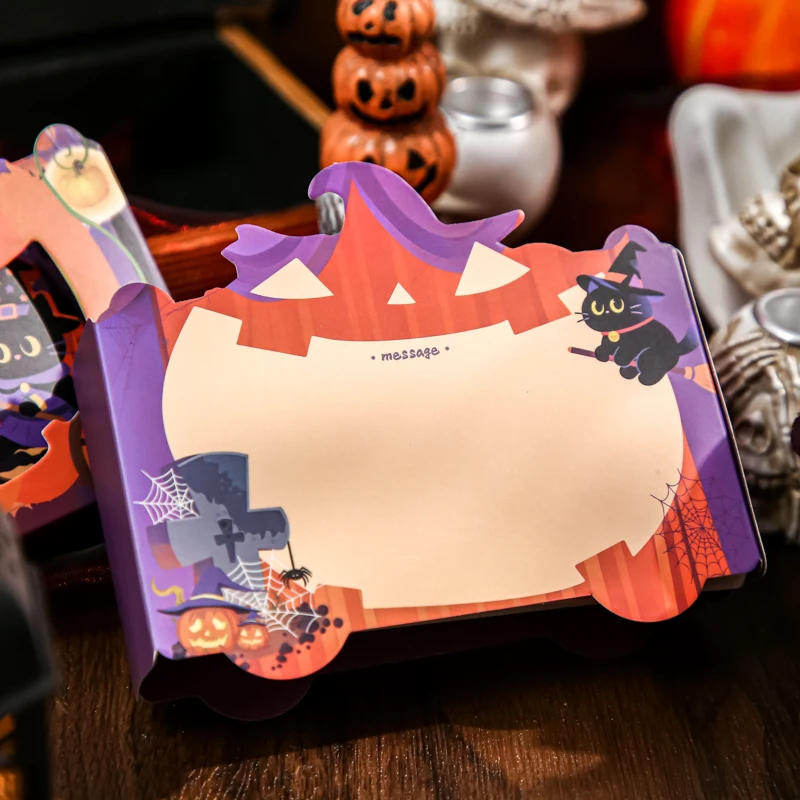 Mr.Paper Halloween Theme 3D Three-dimensional Greeting Cards Witch Pumpkin Different Patterns Holiday Invitations Blessing Card