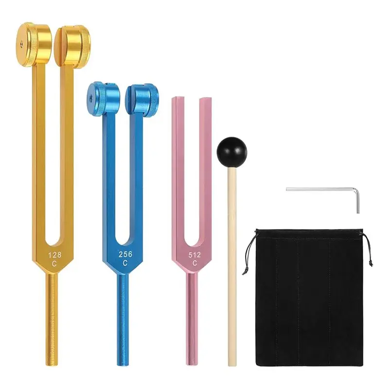 RTENTE-Tuning Fork 128Hz, 256Hz, 512Hz Chakra Tuning Forks For Healing Chakra,Sound Therapy,Reliever Stress