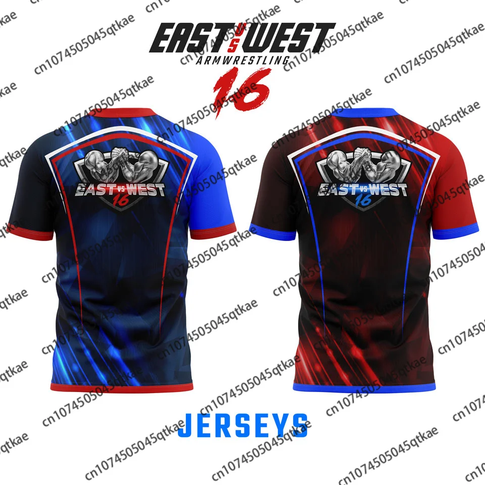 EAST VS WEST 16 Jersey Larratt Arm Wrestling Unisex Jersey Oversized Tshirt Wrist Enthusiasts Training Fitness Uniform Clothes