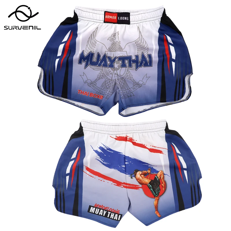 Muay Thai Shorts Printing MMA Shorts Polyester Breathable Tiger Kickboxing Pants Men Women Kids Martial Arts Combat Fight Wear