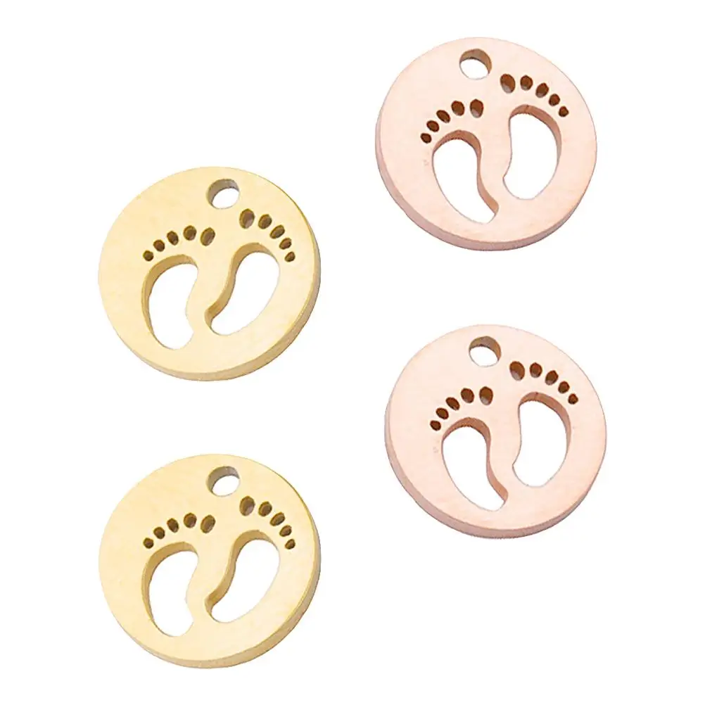 

4Pcs Baby Feet Charms Pendant Craft Supplies DIY Jewelry Making Necklace Bracelet Accessories Stainless Elegant Design Practical