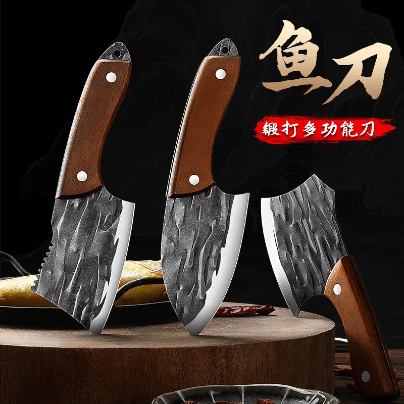 

Mini Stainless Steel Cleaver Knife Kitchen Knife with Slicescutting Fish Maw Scale-Scraping Handle Boning Butcher Knife
