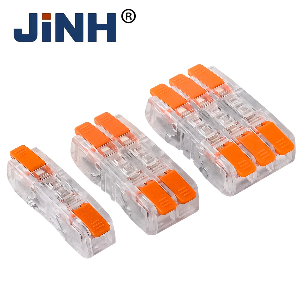 Jinh mini conectores de cabo de fiação rápida universal compacto emenda condutores elétricos 10 peças push in fácil bloco terminal doméstico