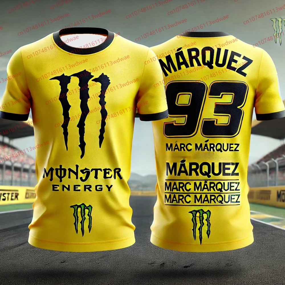 

Summer T-Shirt For Men Monster Energy T-shirt Short Sleeve T-shirt Racing Driver Marc Márquez 93 T-Shirt Moto GP Racing Kid Tee