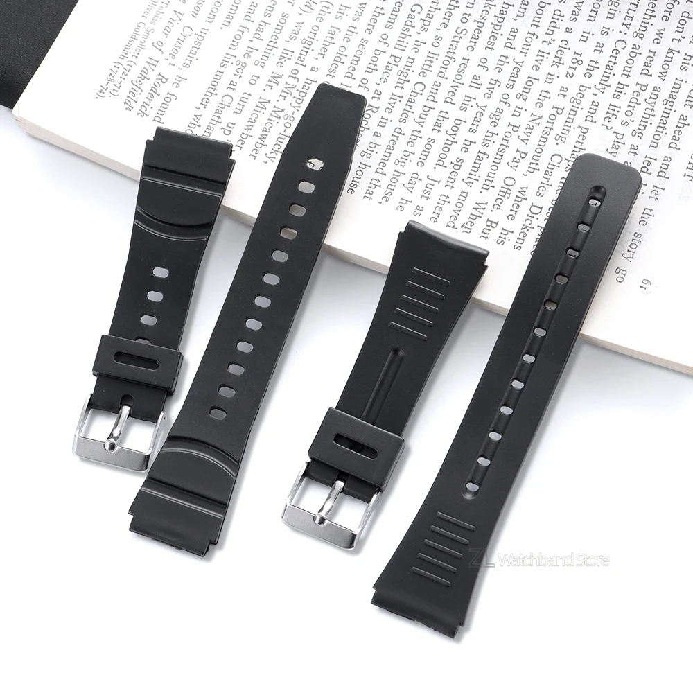 12/14/16/18/20/22mm Bracelet For CASIO Silicone Watch Strap for W800H SGW400 F91W F84 F105/108 A158/168 AE1200/1300 Resin Belts view 4