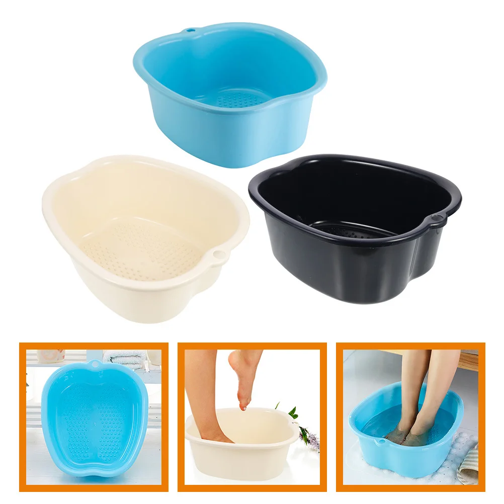 

3pcs Bath Plastic Reusable Portable Soak Tub For Home Reusable Foot Washing Bucket Bathroom Outdoor Use Foot Washing Basin
