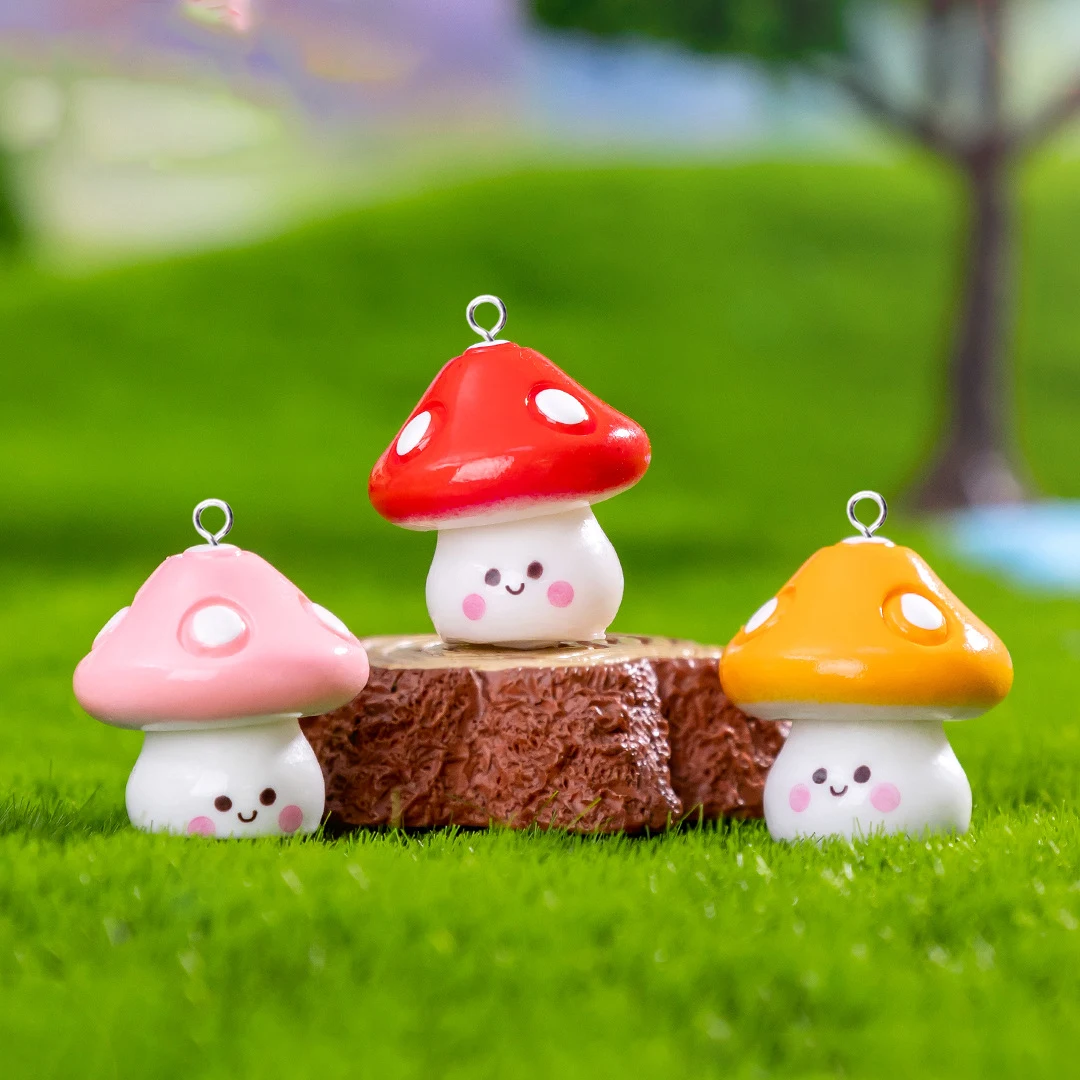 10pcs Kawaii Vegetable Mushroom Resin Charms Kawaii Cute Small Pendants Crafts Decor DIY Earring Jewelry Making C462