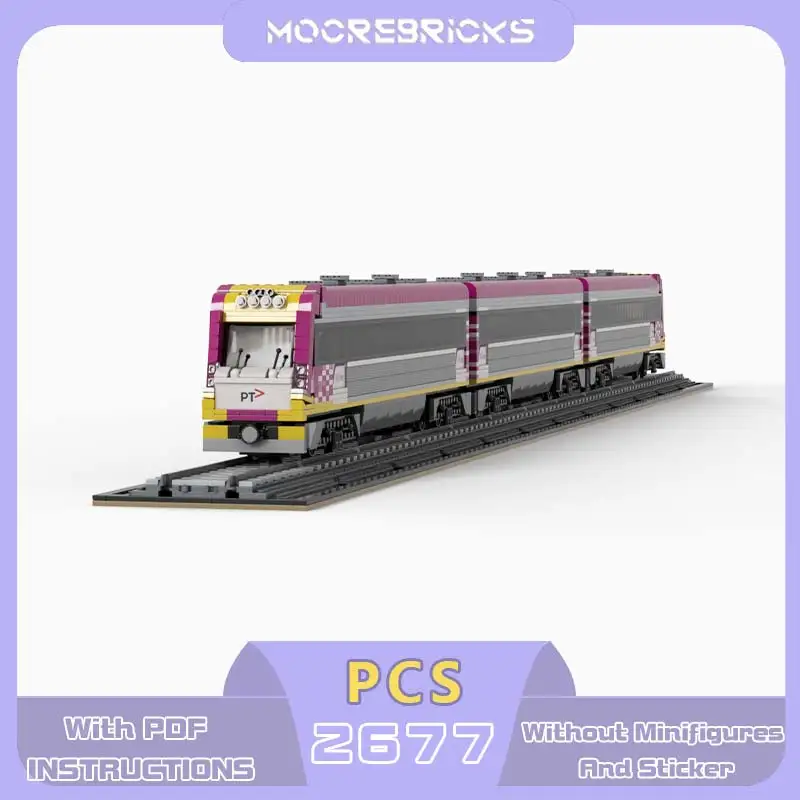 

MOC 8 Wide VLocity DMU Train Building Blocks Motorised Modern City High Speed Express Railway Passenger Carriage Bricks Gift