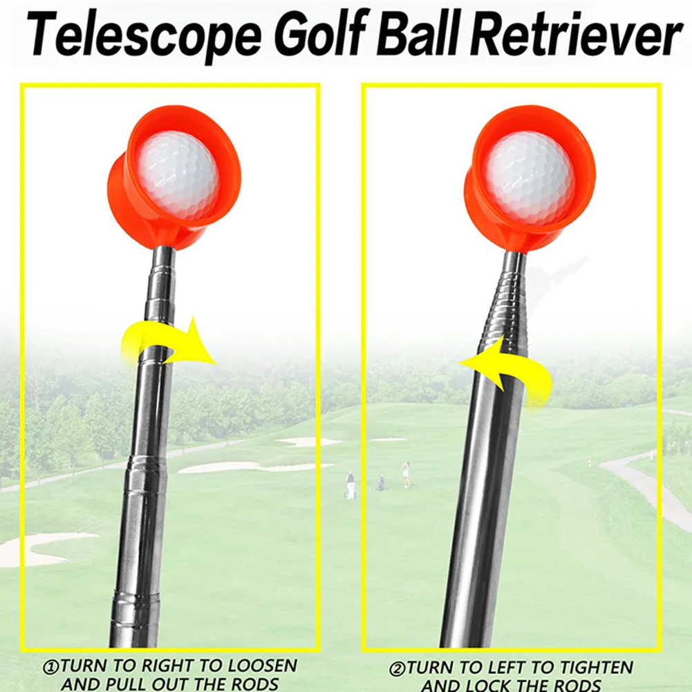 9ft/12ft Comfortable Handle Golf Ball Pickup Telescopic Extandable Golf Ball Picker Stainless Steel Golf Supplies