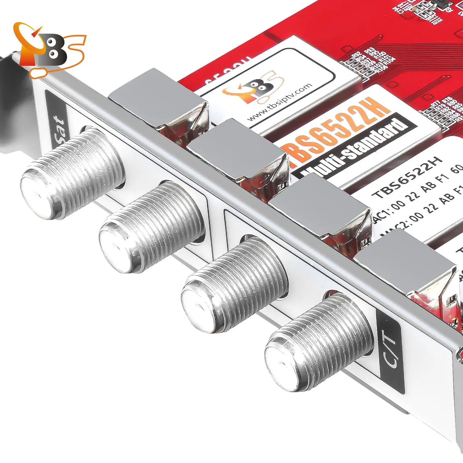 TBS6522H DVB-S2X/S2/S/T2/T/C2/C (J.83A/B/C)/ISDB-T/C/atsc1. 0 Quad (2SAT + 2Ter/kabel) karta PCIe tunera