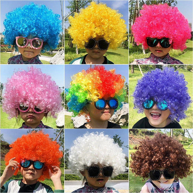 Men and Women Fashion Explosive Head Wig Cap Masquerade Dress Up Fans Hair Hat Funny Funny Clown Colorful Wig Caps gorras