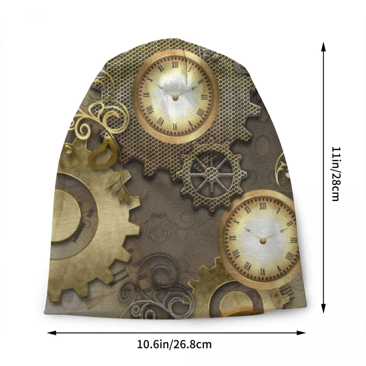 Steampunk Metal Mechanical Gears And Clocks Bonnet Hats Cool Knitting Hat For Men Women Warm Winter Skullies Beanies Caps