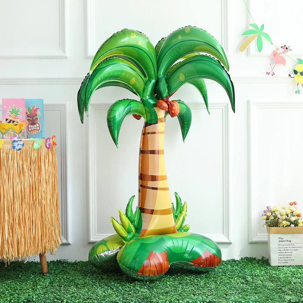 Large Standing Coconut Palm Tree Foil Inflatable Balloon 4D Pineapple Cactus Hawaii Theme Summer Beach Birthday Wedding Party