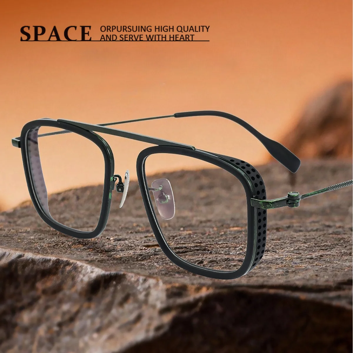 

Japan Vintage Square Eyeglass Frame 153mm Large Double Bridge Pure Titanium Temples Myopia Prescription Glasses For Big Head Men