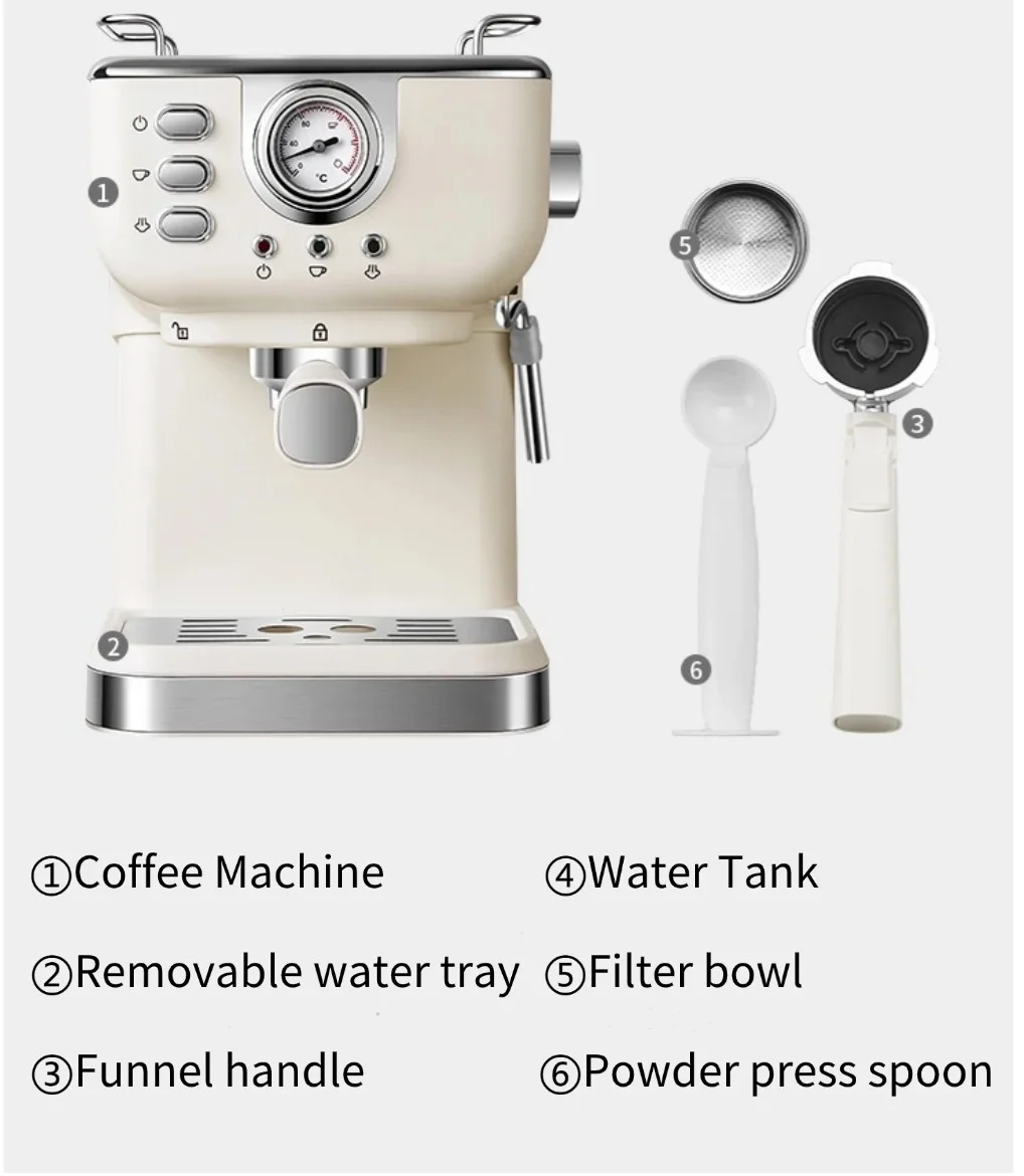 ماكينة صنع القهوة الإيطالية متعددة الوظائف للمكتب والفنادق ماكينة إسبريسو يدوية شبه أوتوماتيكية