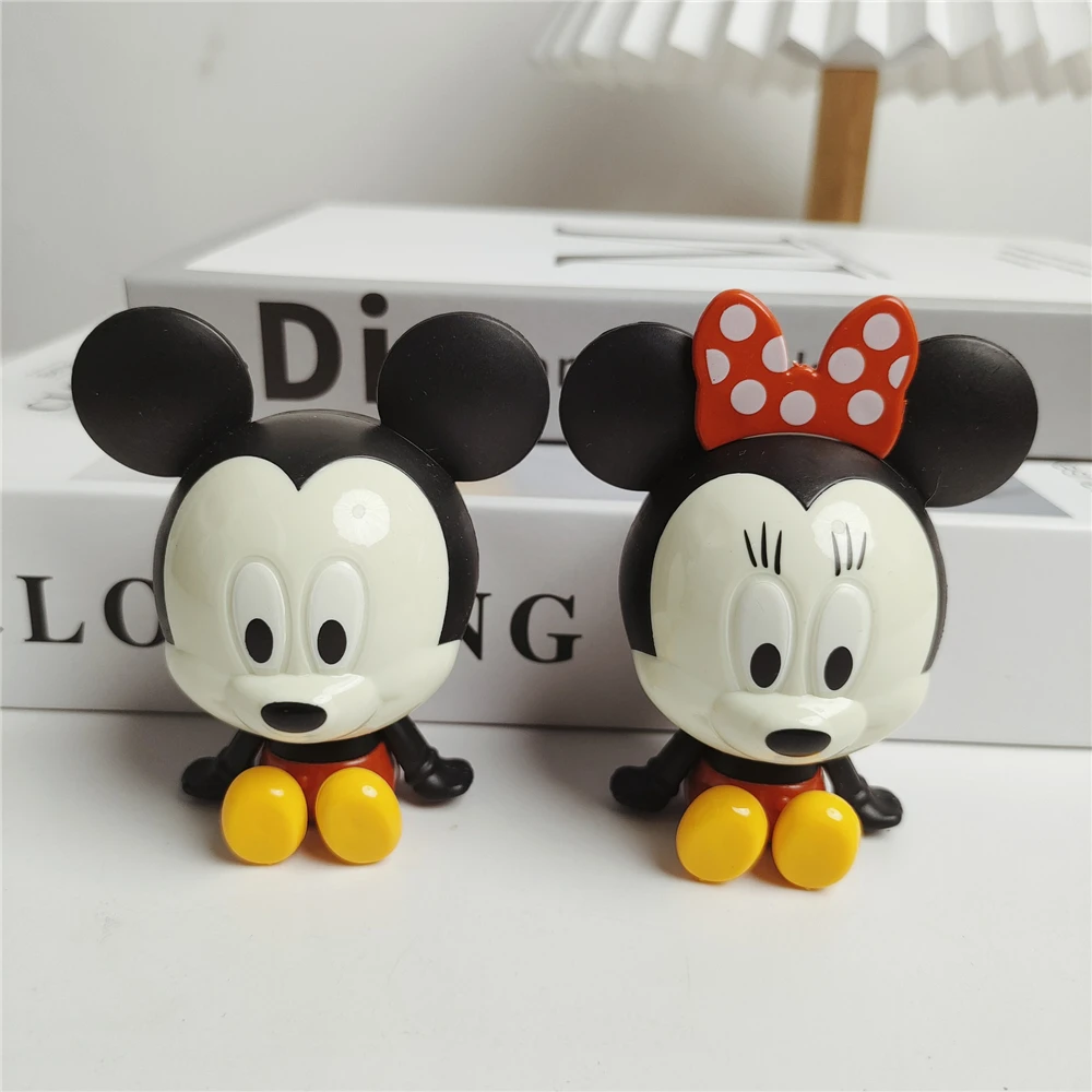 Disney classic Mickey Minnie cake decoration Q-version bow mouse ornament Suit for boys and girls birthday Stone handicrafts