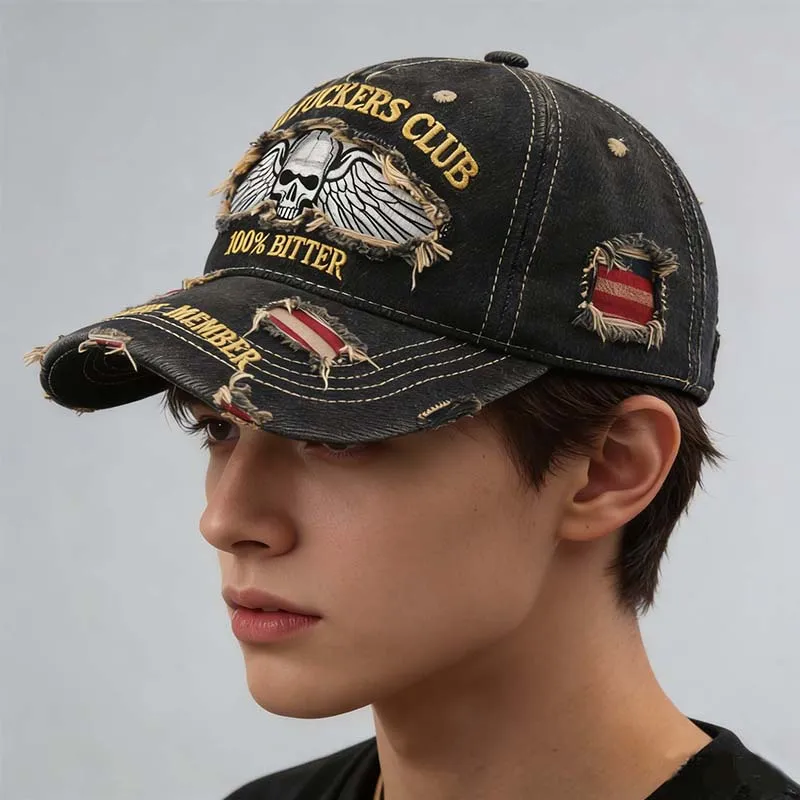 

Ретро-кепка из выстиранного хлопка с эффектом потертости, с принтом и вышивкой, к 250-летию, рваная бейсболка, солнцезащитная кепка для повседневного использования