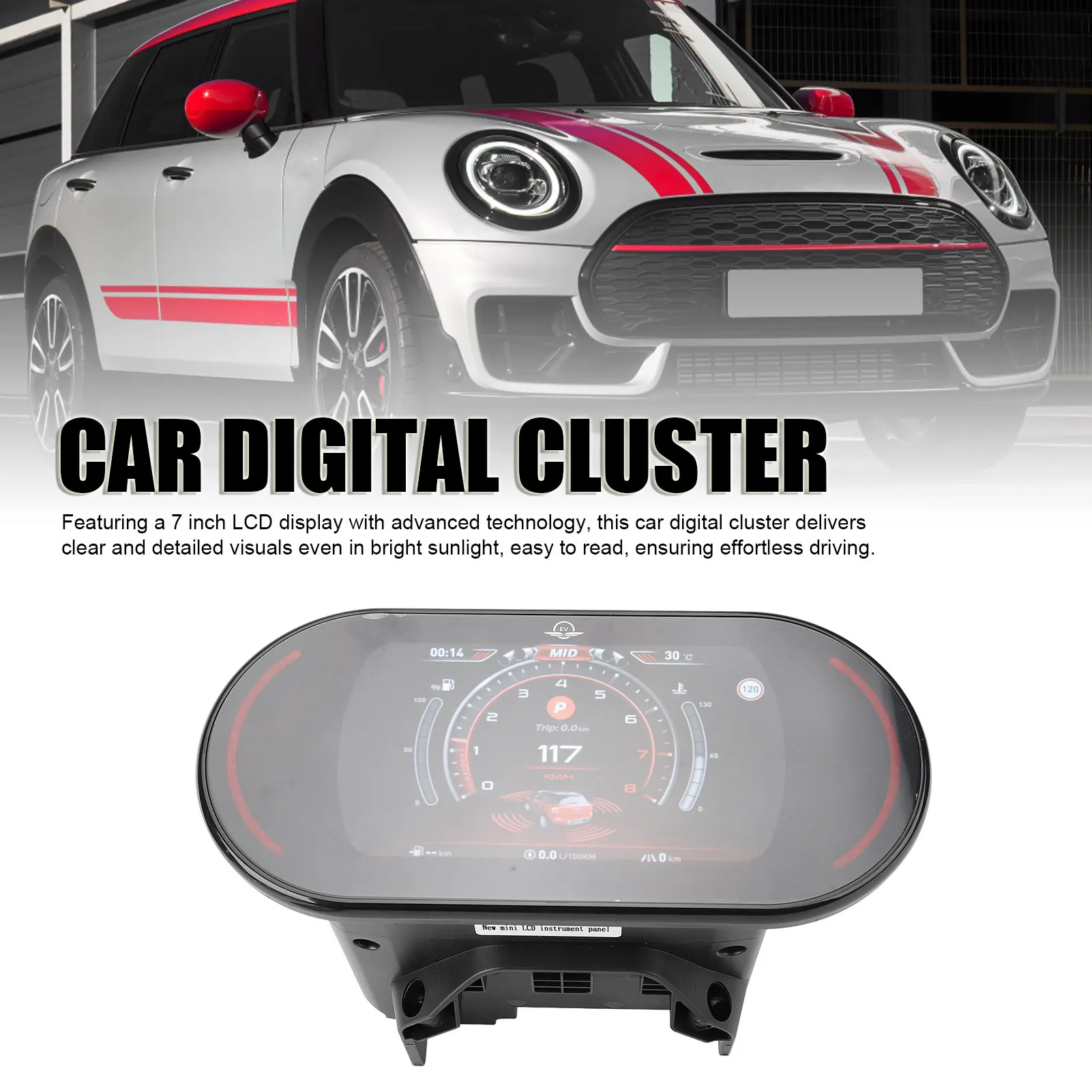

7-дюймовый автомобильный цифровой кластер, автомобильный ЖК-дисплей, приборная панель, замена спидометра для F54 F55 F56 2014-2023