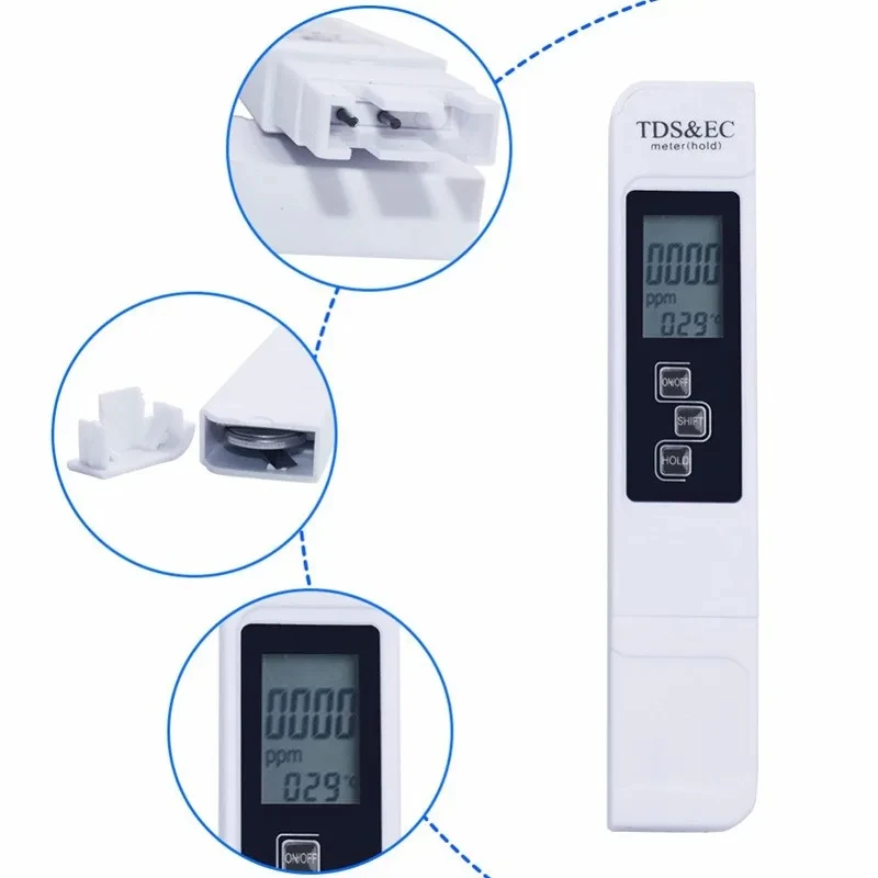 1pc Weiß Handheld TDS Digitale Wasser Tester Hohe Präzision Haushalt Gereinigte Leitungswasser Multifunktionale Große Bildschirm Display