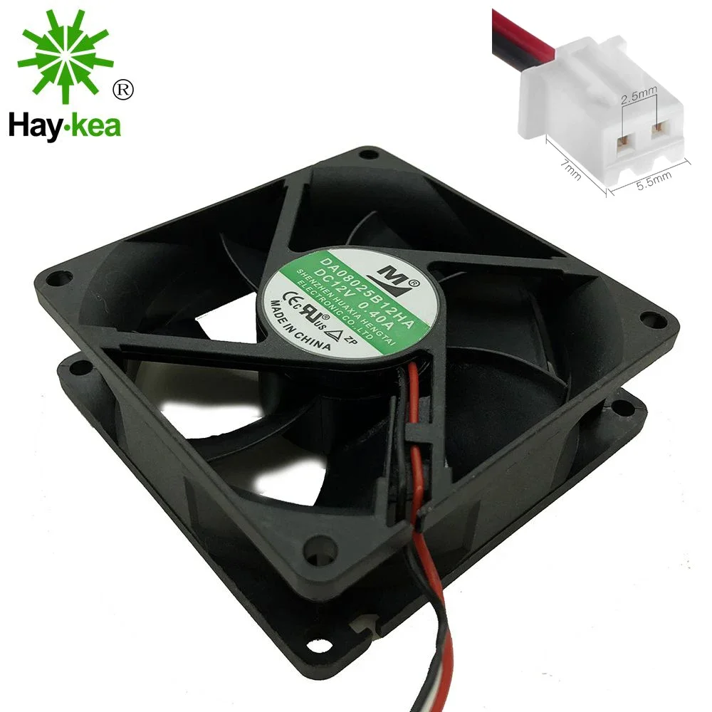 Ventilador sem escova para pc, dc 12v, 2 pinos, 80x80x25mm, para computador, sistema de cpu, 8025, da08025b12ha