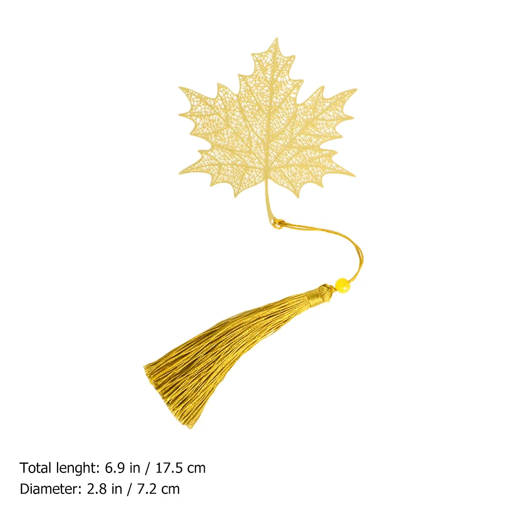 

2Pcs Maple Leaf Brass Bookmarks Hollow-Out Metal Page-Markers Elegant Reading Tools Decorative Book Decor Gift for Women