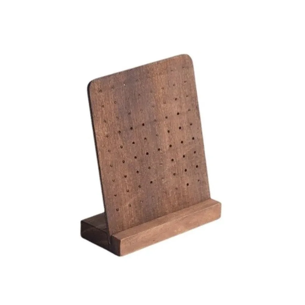 

Creative 72 Holes Earring Holder with Base Desktop Wood Earring Stands Jewelry Display Earring Stand Organizer